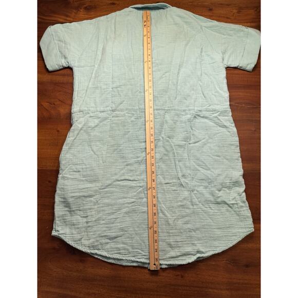 Sundance Women’s Blue Button up Collared Gauzy Boho Shirt Dress Sz Small - Picture 4 of 8